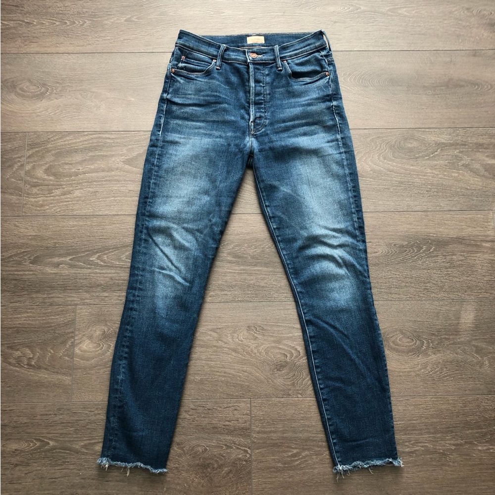 Mother denim the stunner high rise ankle fray size 27 sweet and sassy